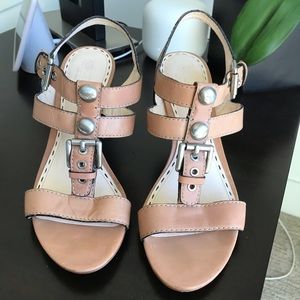 🎉🎊 Host Pick🎊 🎉 Classic COACH Robin Tan/ Blush Leather Strappy Sandals.